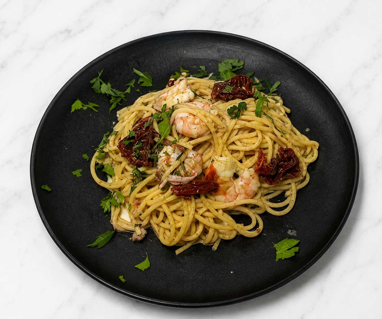 SPAGHETTI AGLIO, OLIO E GAMBERI