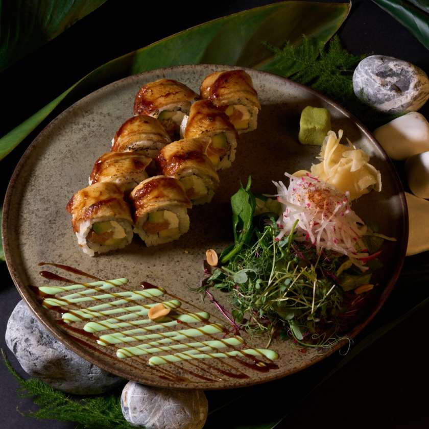 Salmon, Eel, Mango Roll