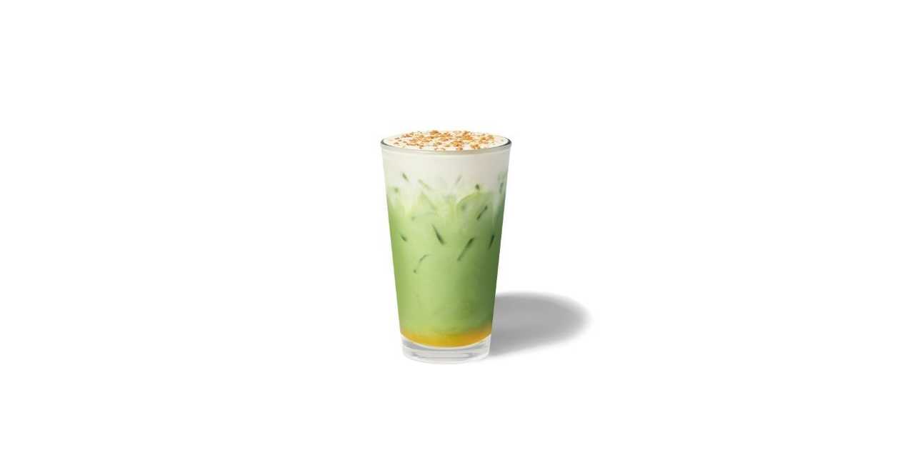 Iced Apple Crumble Matcha Latte
