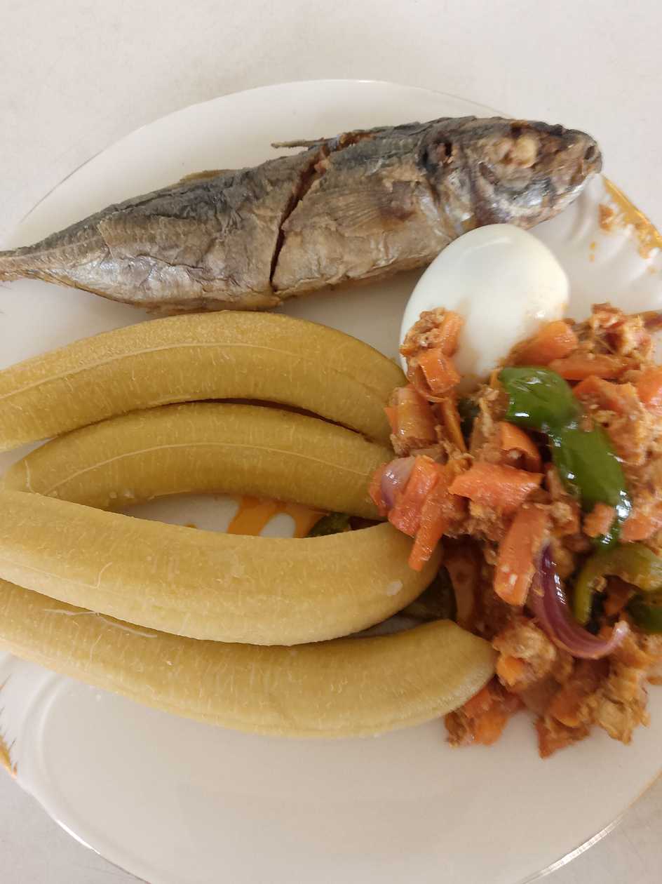 Plantain with vegetable stew
