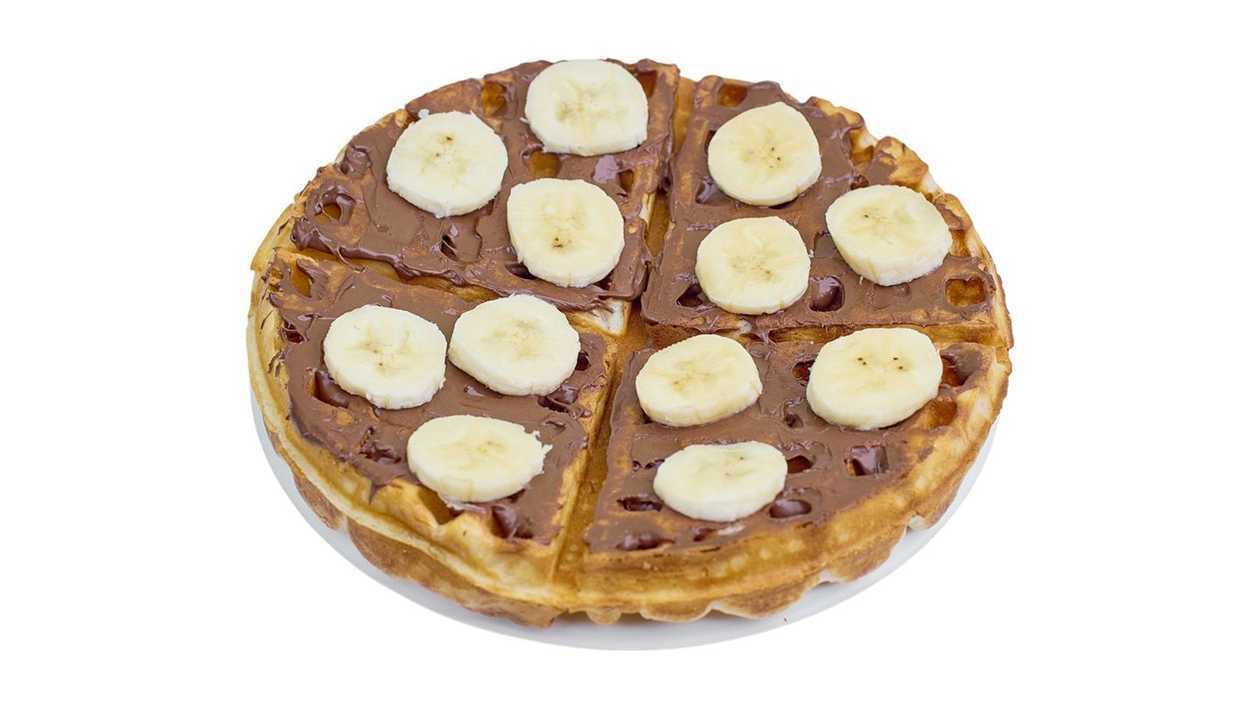 Gofr okrągły 17 cm z bananem i Nutellą