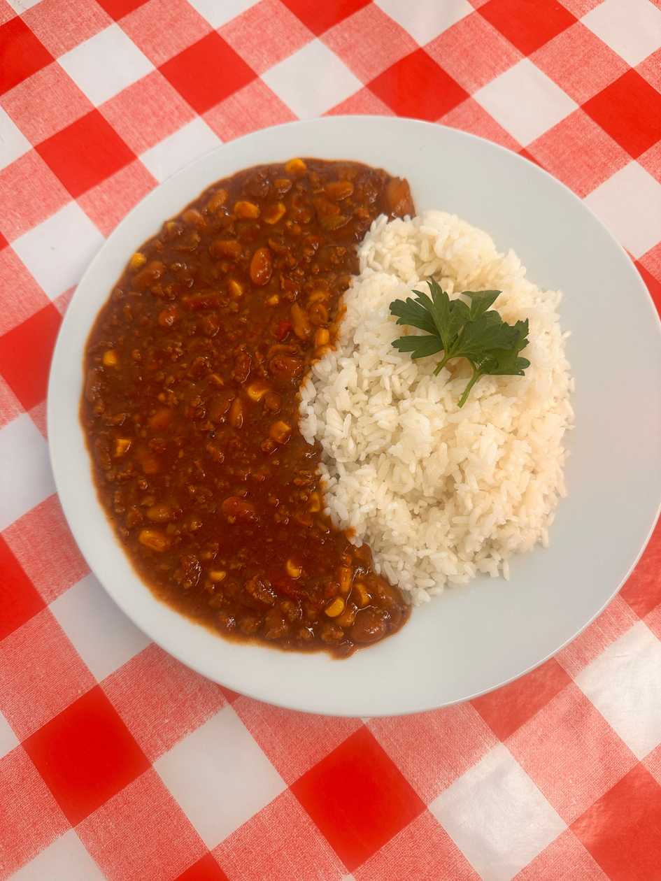 Chilli con carne s rýží