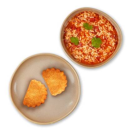 Rissóis de Amêijoa à Bulhão Pato com Arroz de Tomate