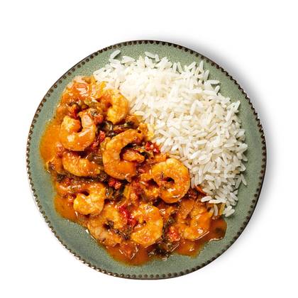 Moqueca de Camarão com Arroz Basmati