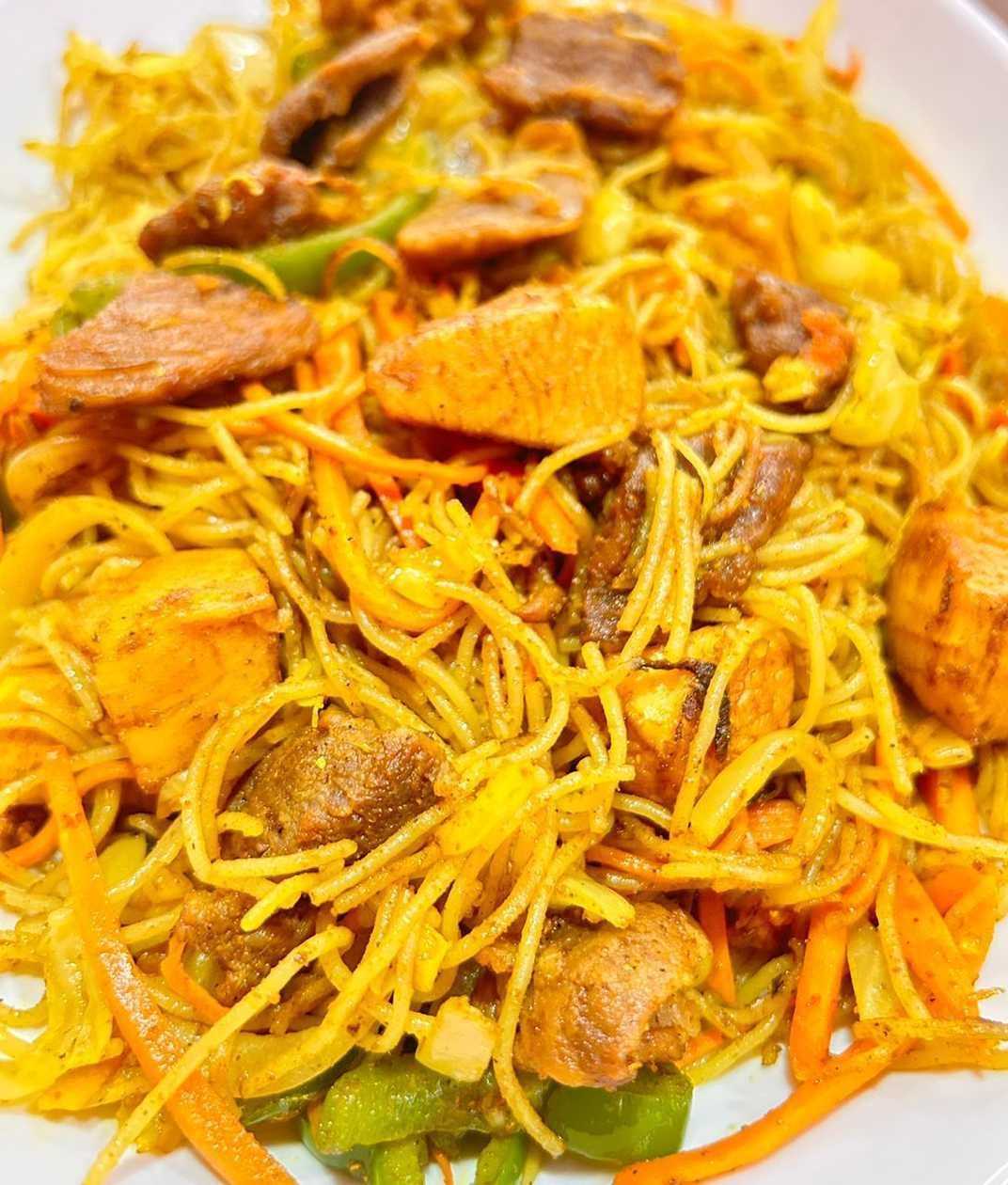 Assorted Singapore Noodles with Shrimp