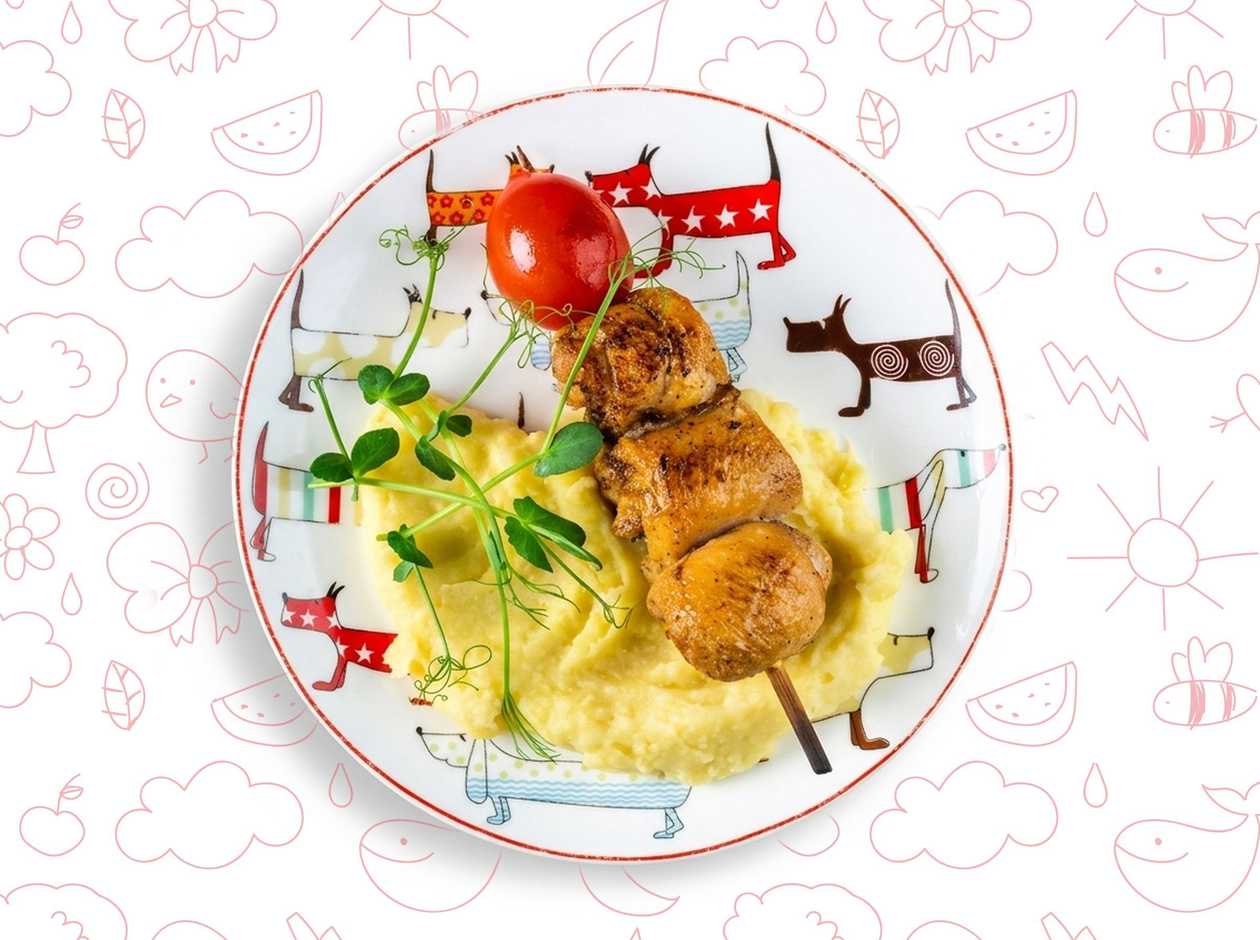Chicken Shashlik with Mashed Potatoes (150/75/25)