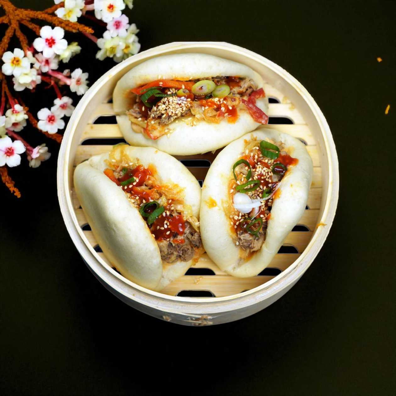 Sriracha Pulled  Pork Bao