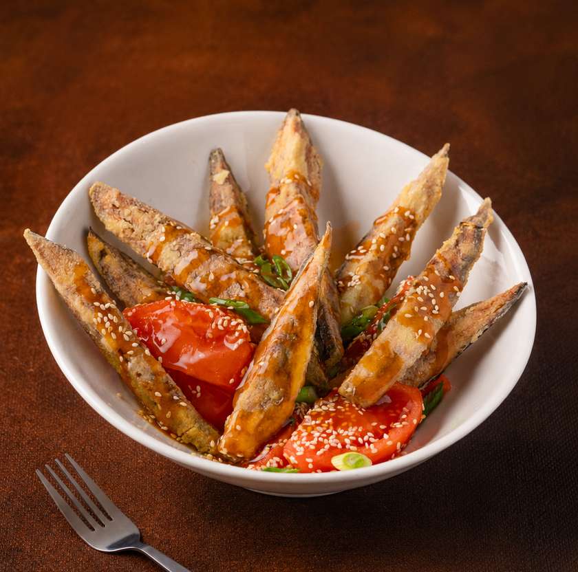 Xırçıltılı badımcan salatı