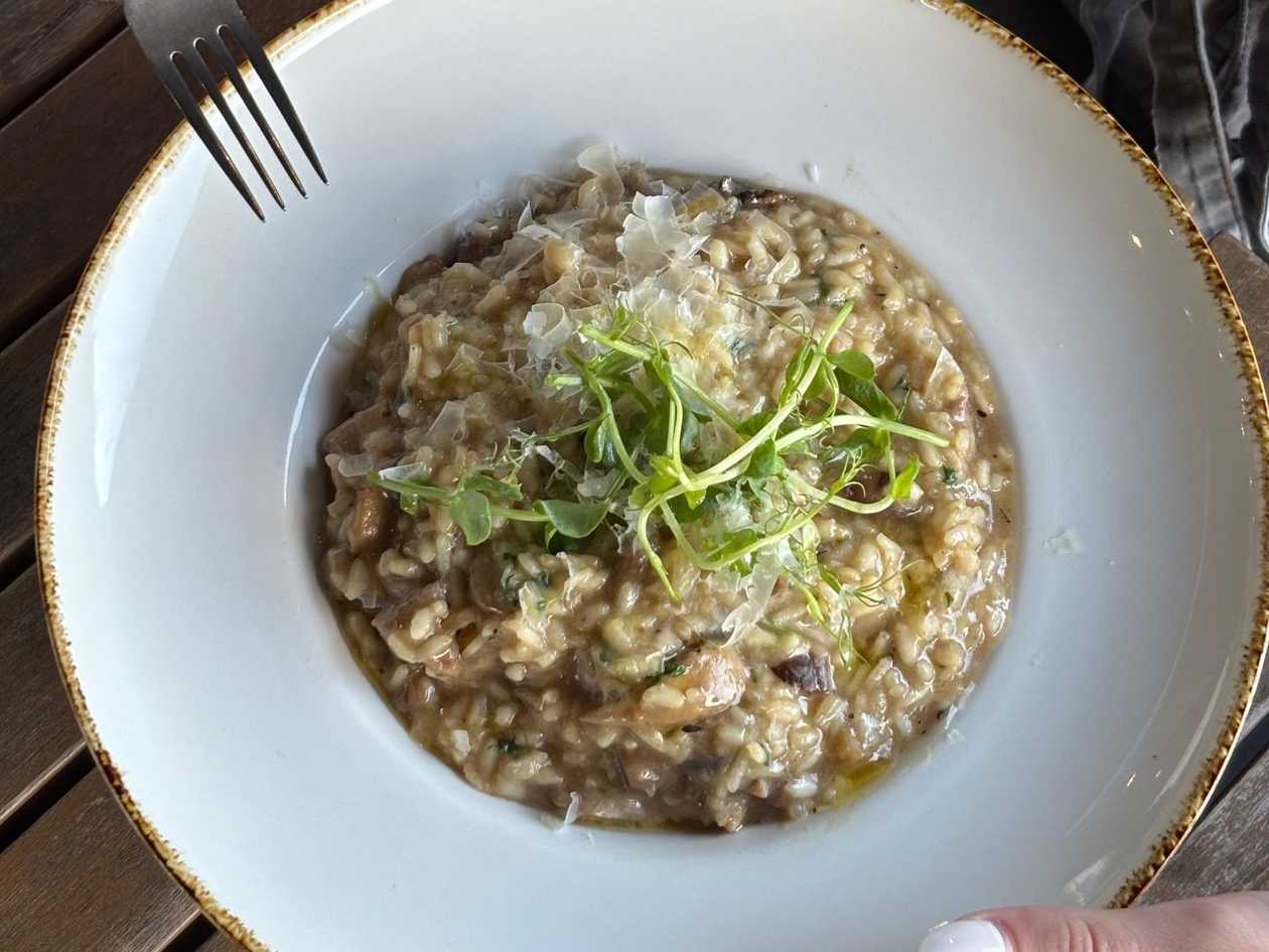 Italské risotto s houbami a panenkou