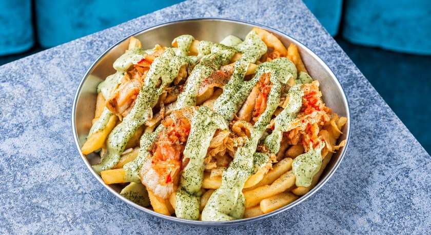 FRENCH FRIES WITH KIMCHI AND BASIL MAYO(V)🔥