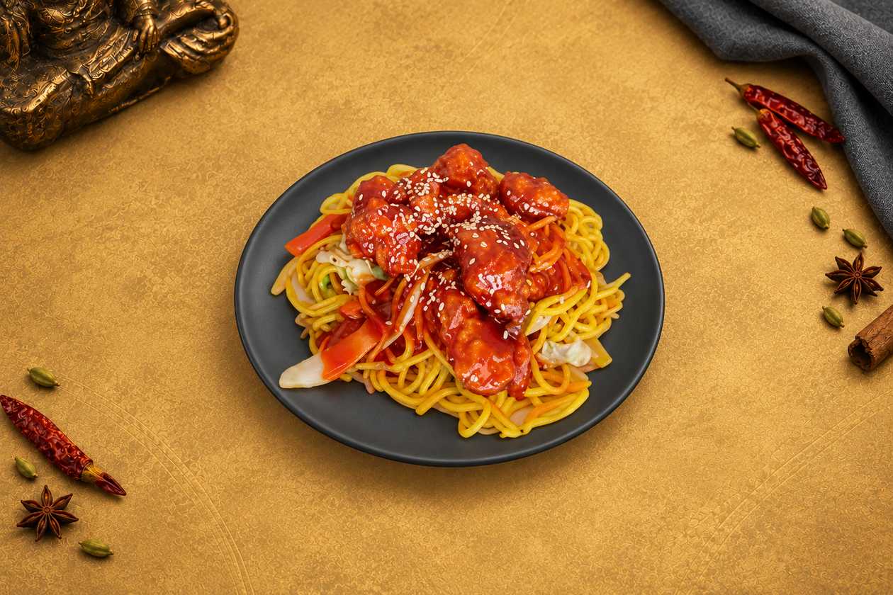 Honey Chicken with Wok Noodles