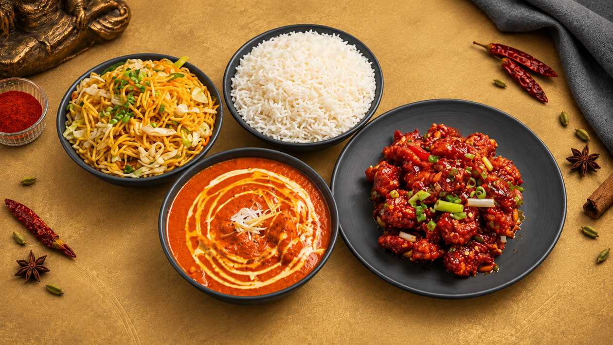 Crispy Chilli Chicken & Chicken Curry Dinner for 2
