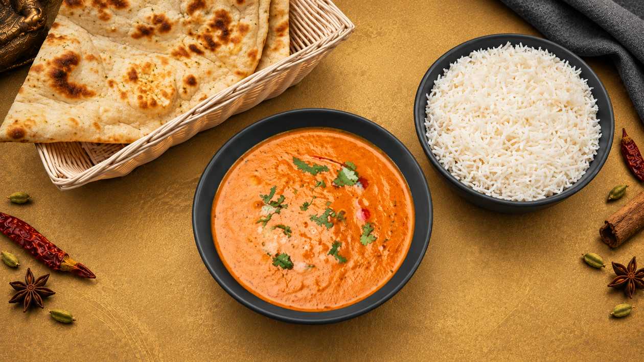 Balti Paneer + Basmati rice + Garlic Naan