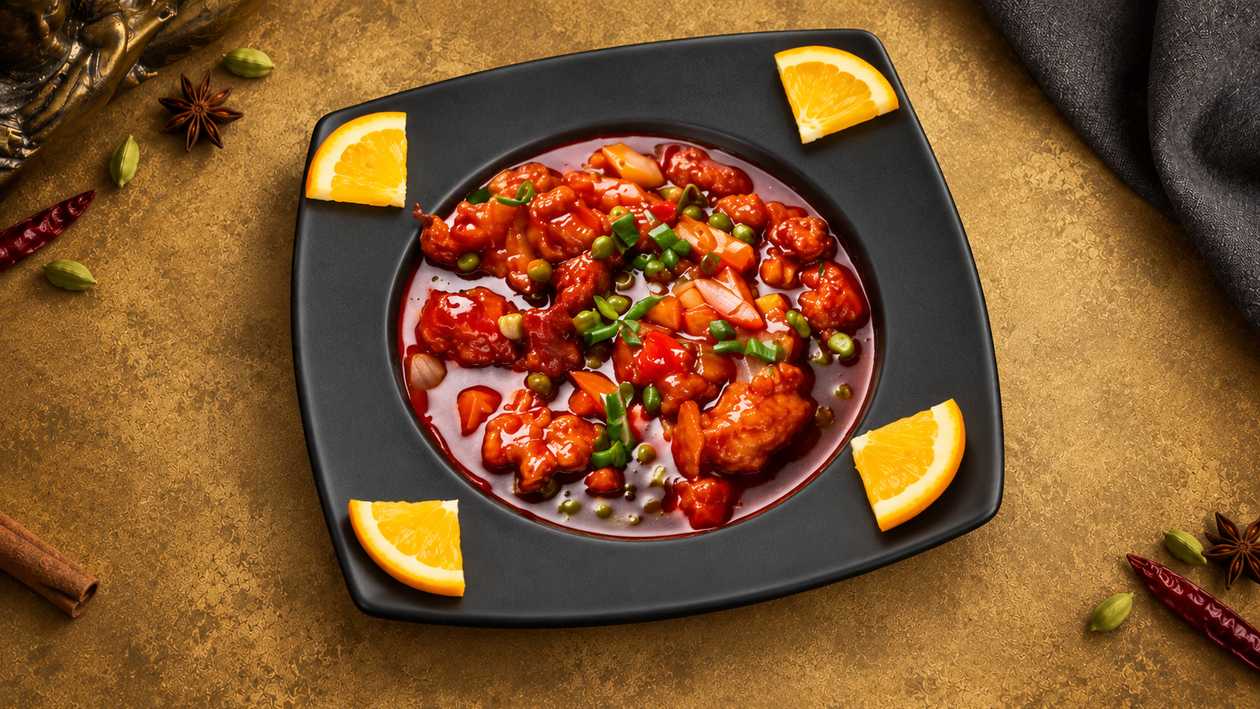 Sweet and Sour Chicken + Basmati Rice + Spicy chicken wings (**)