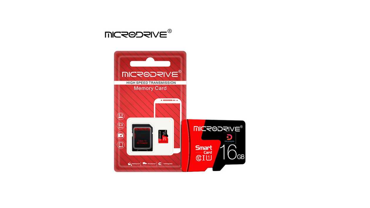 #411H3A#MICRODRIVE®16GB Micro-SD Memory Card with SD Adapter