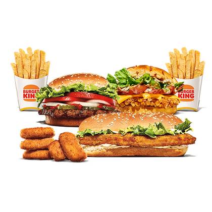 2 Burgers of your choice + 2 Fries + 5 Nuggets