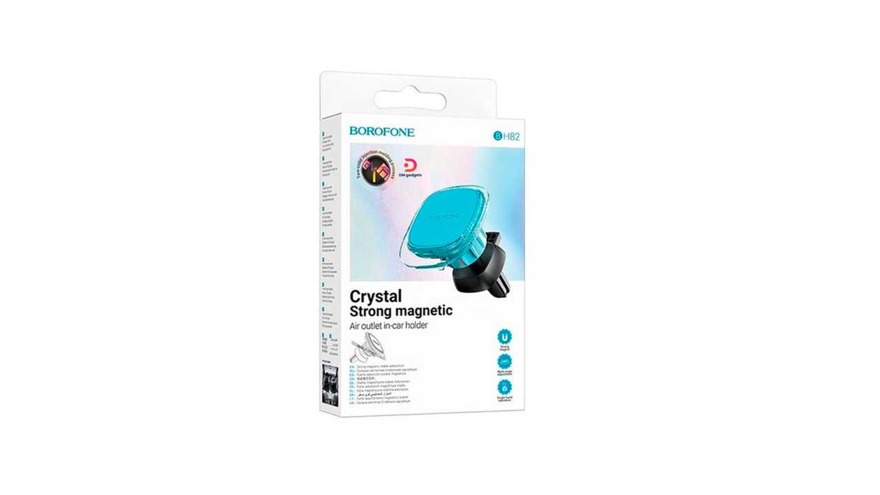 #119R2#BOROFONE®BH82 Crystal Strong Magnetic Air outlet in-car Holder-Turquoise
