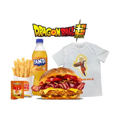 Duo Menu Bacon Cheddar Crispy Super Saiyan Large with T-shirt
