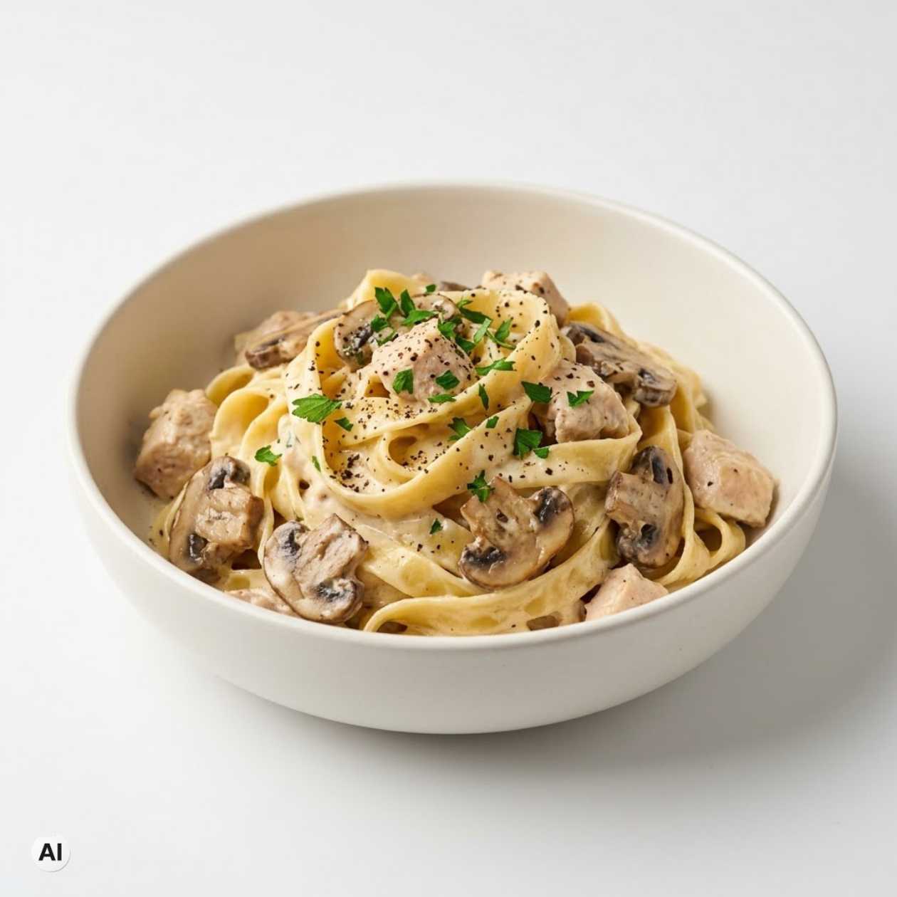 Krémové tagliatelle s kuracím mäsom a šampiňónmi