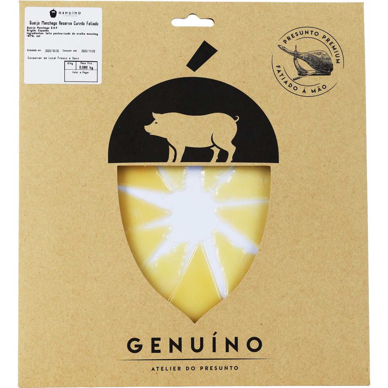 Sliced Manchego Cheese Reserva Curado 80gr