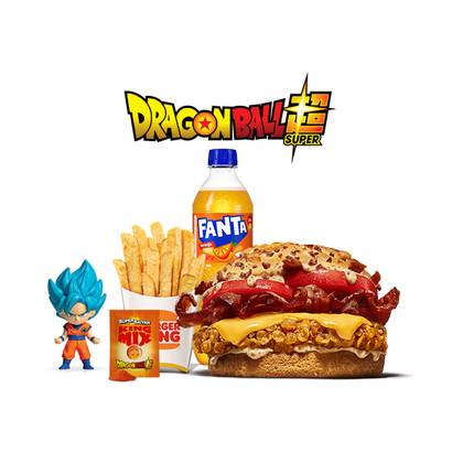 Brutal Bacon Crispy Super Saiyan Burger Meal with Figure