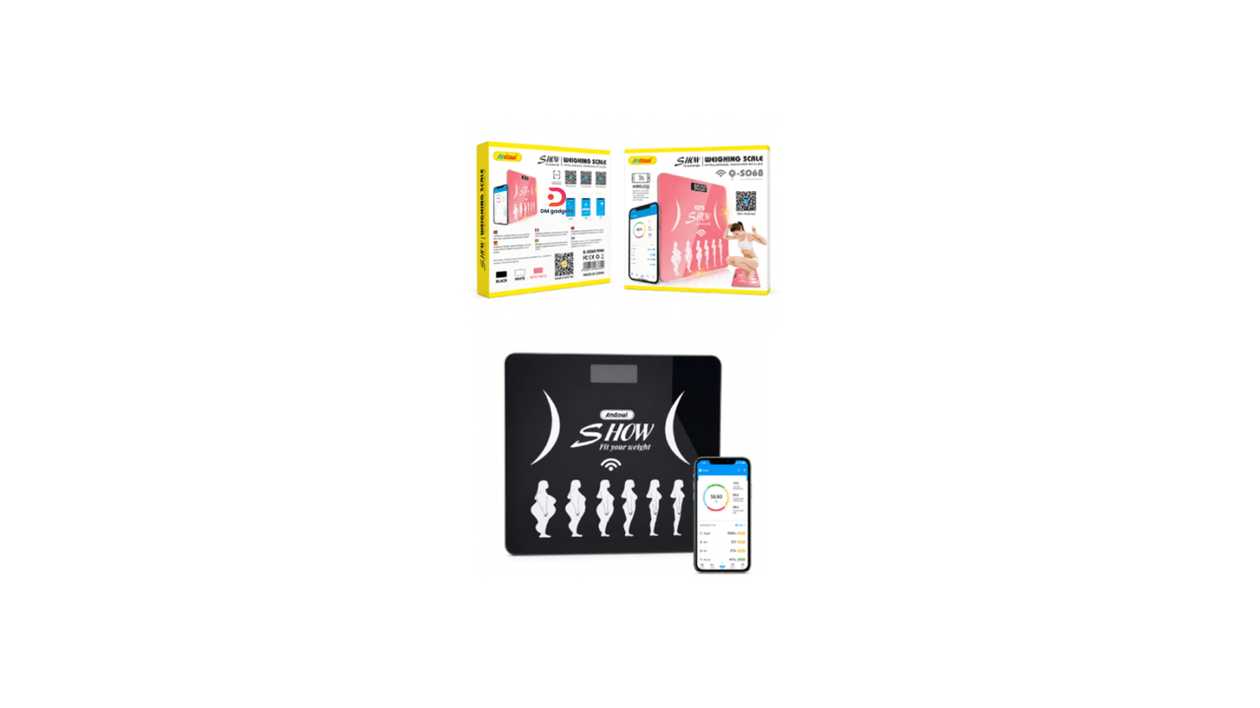 #801G-5#Andowl®Q-S068 Smart Digital Body Scale with Bluetooth + Body Composition Analysis – Black