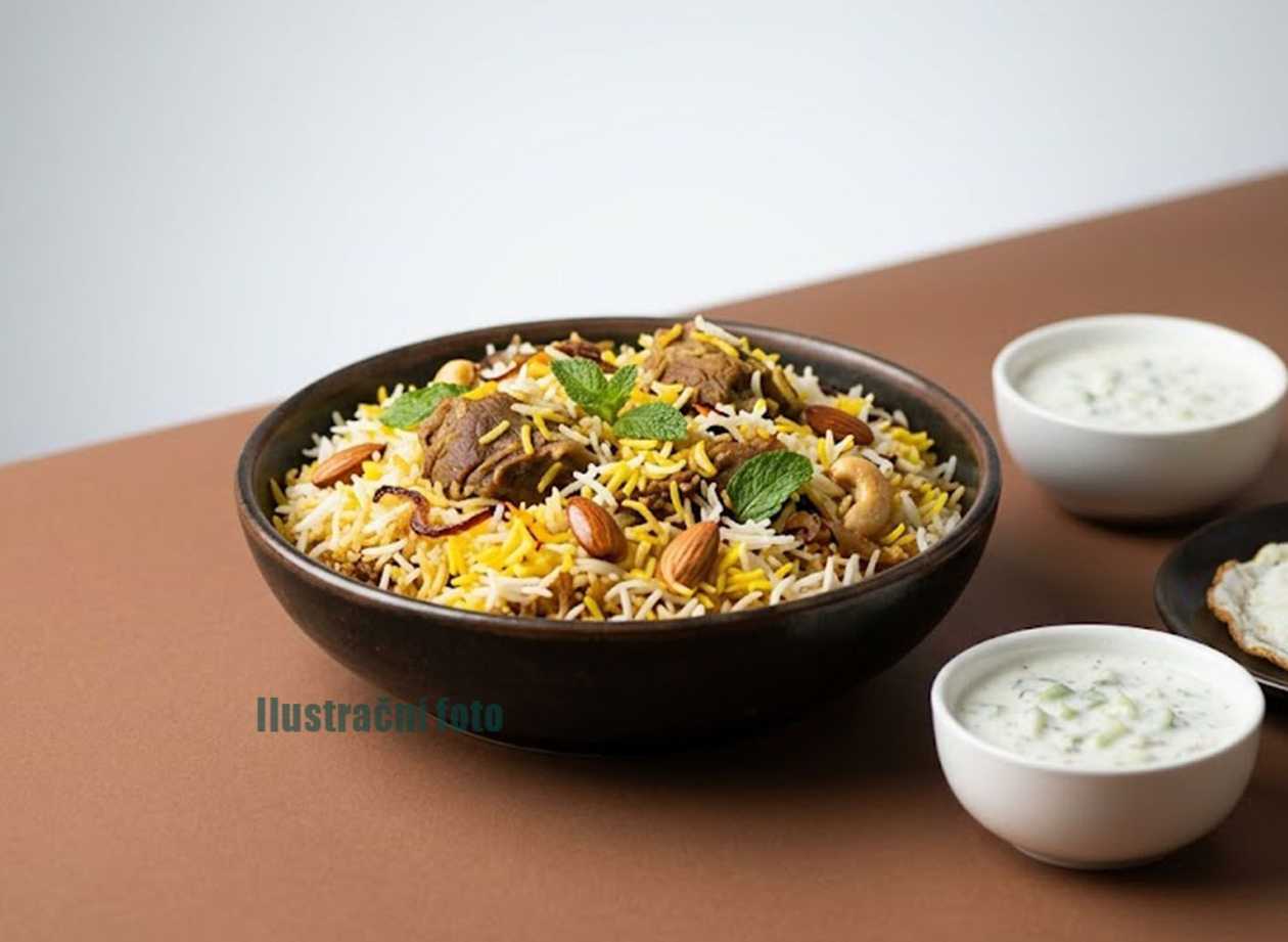 Kacche Gosht Ki Biryani