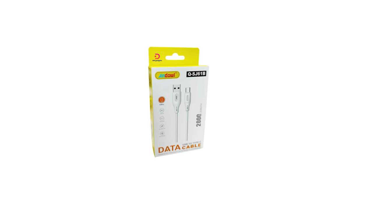 #365B#Andowl®Q-SJ61B 2m USB to Type-C Charging Cable – White