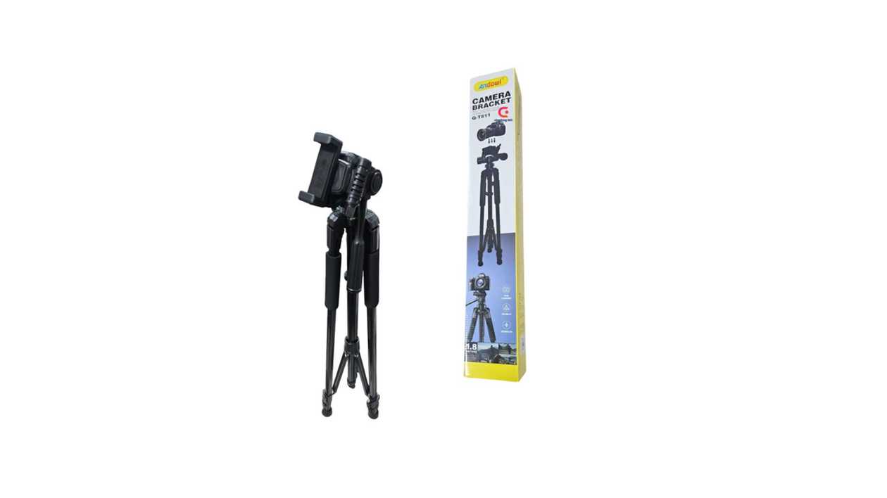 #615Q#Andowl®Q-T811 Adjustable Camera Tripod with Carrying Case – Camera Bracket -Black
