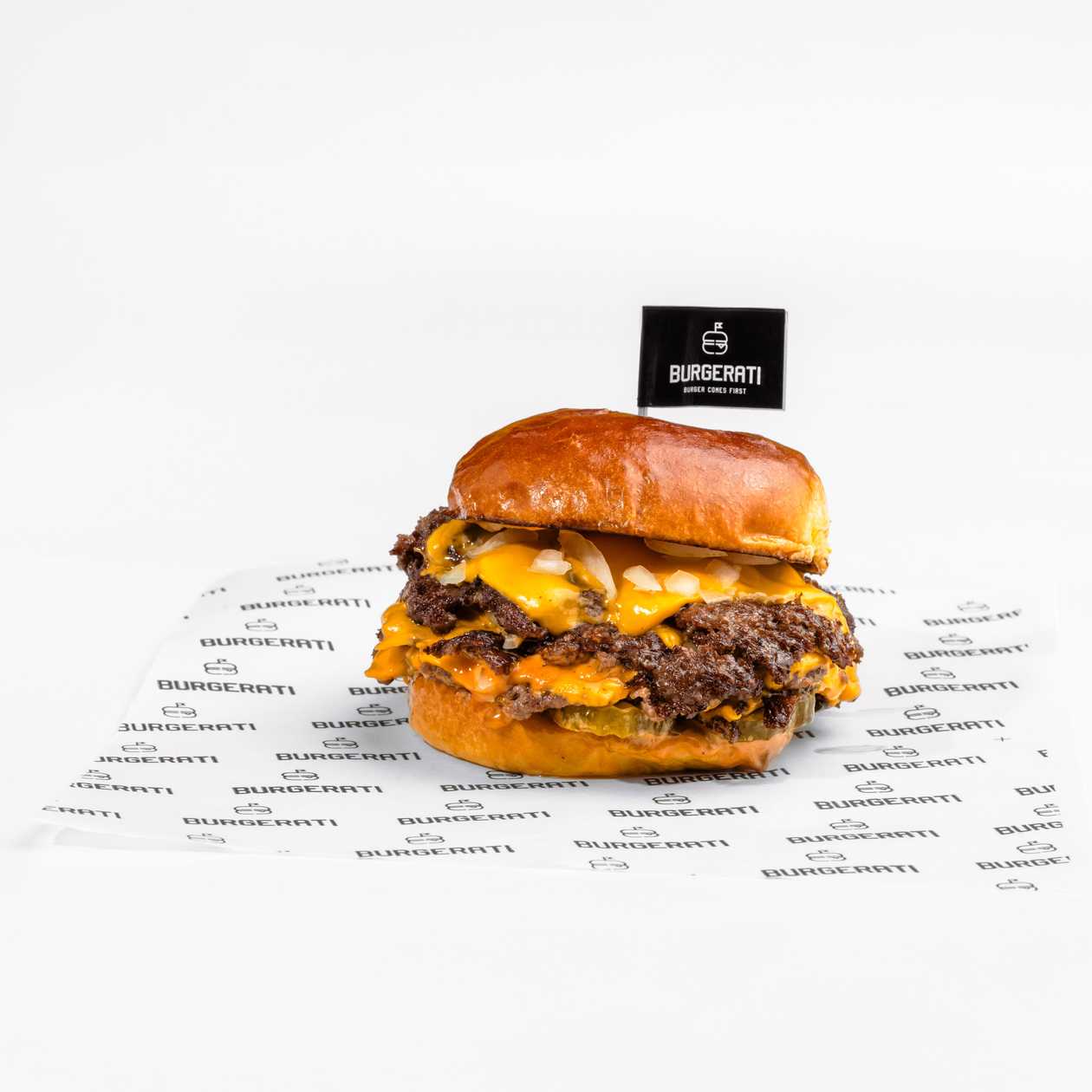 SMASHED TRIPLE CHEESEBURGER BURGER