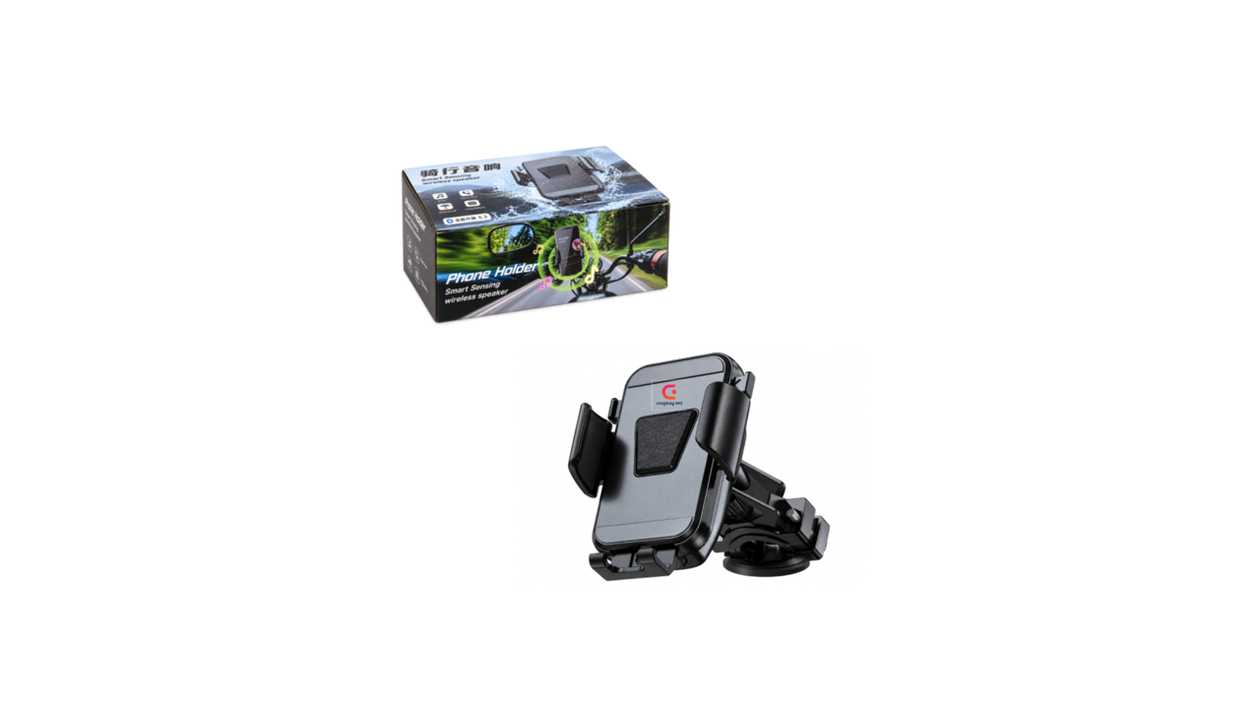 #104C#M-015®Motorcycle Phone Holder with Smart Sensor + 5W Bluetooth Speaker
