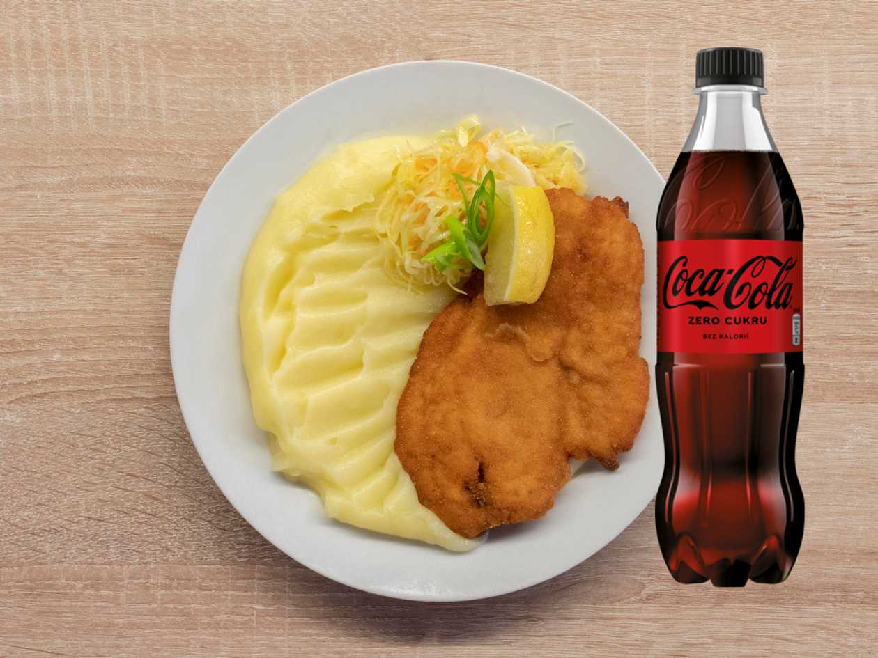 Fried Chicken Schnitzel + Side Dish & 0.5l Drink Meal Deal