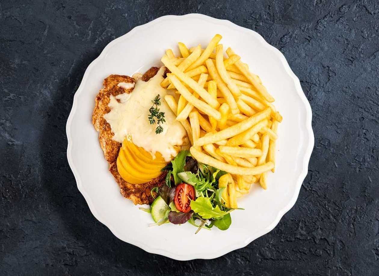 Chicken Steak with Peach + Choice of Side Dish