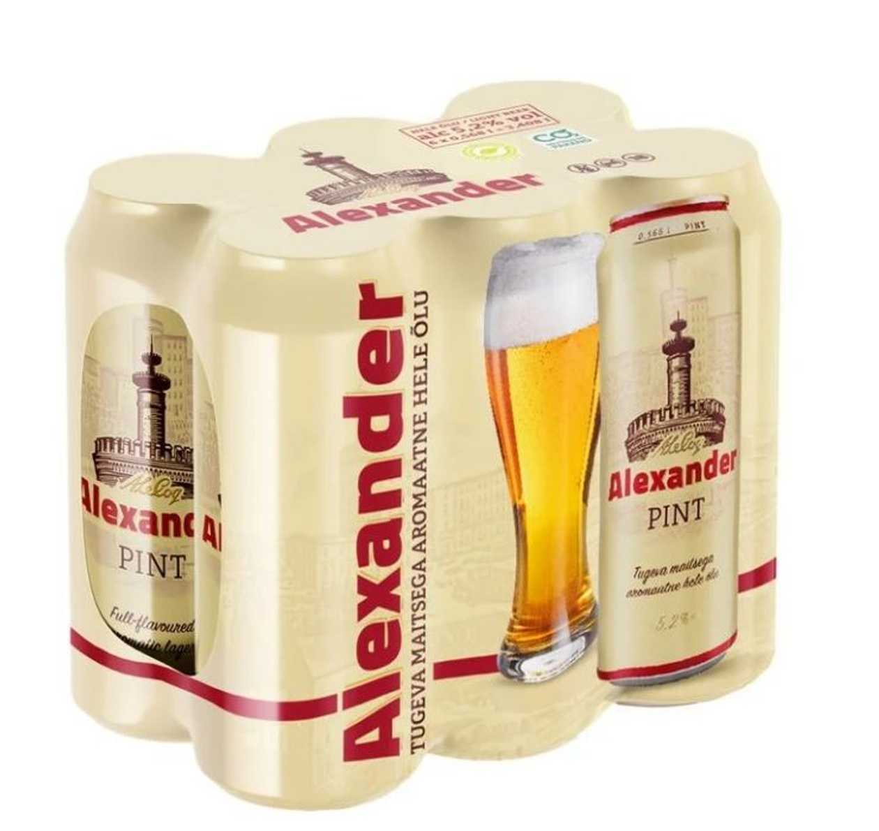 A. Le Coq ALEXANDER Pint purk (6 x0.568L) 3.408L 5.2% Õlu