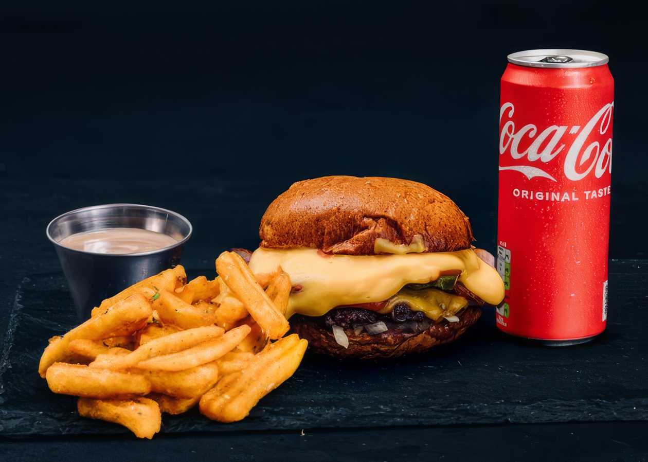 Cheddar Bacon Smash Burger Combo