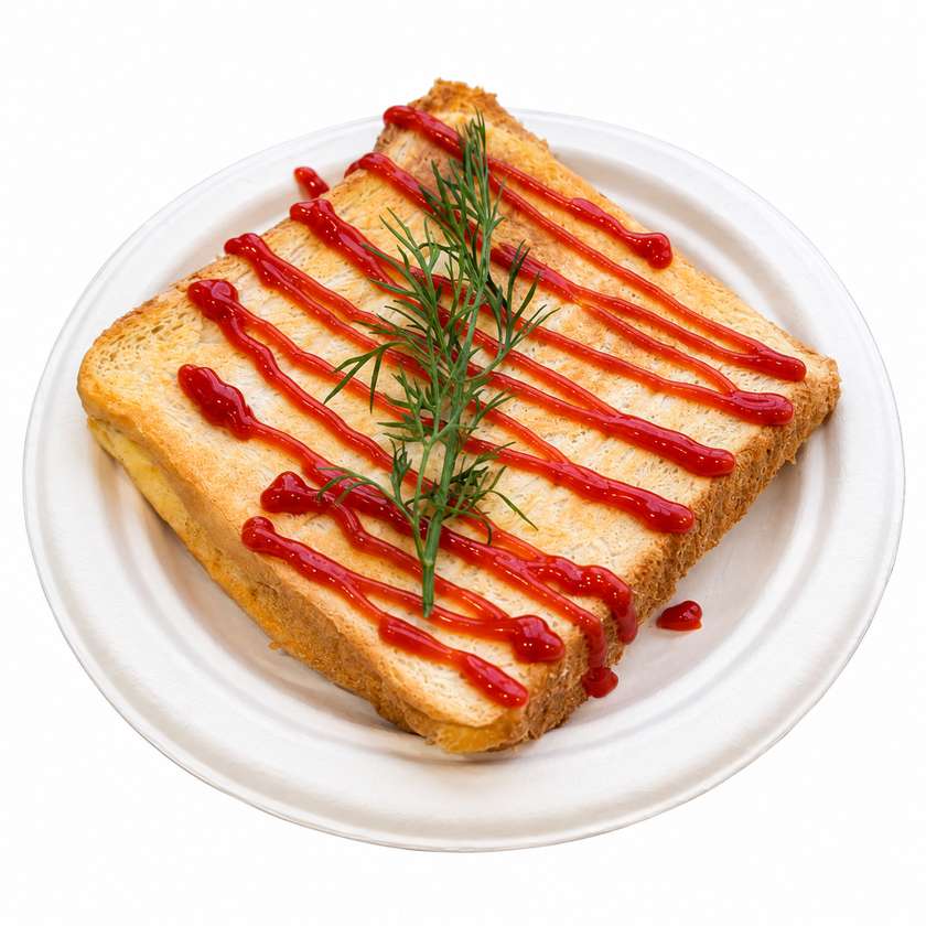 Tost z pieczarkami, serem i cebulą