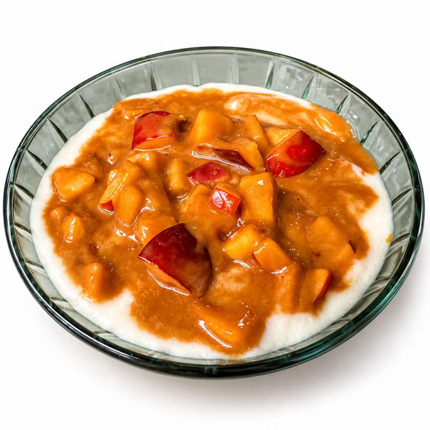 Desert: Griș cu lapte, mere & caramel