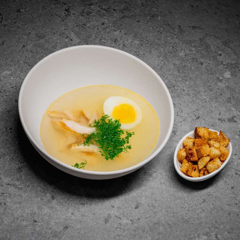 Chicken soup with egg