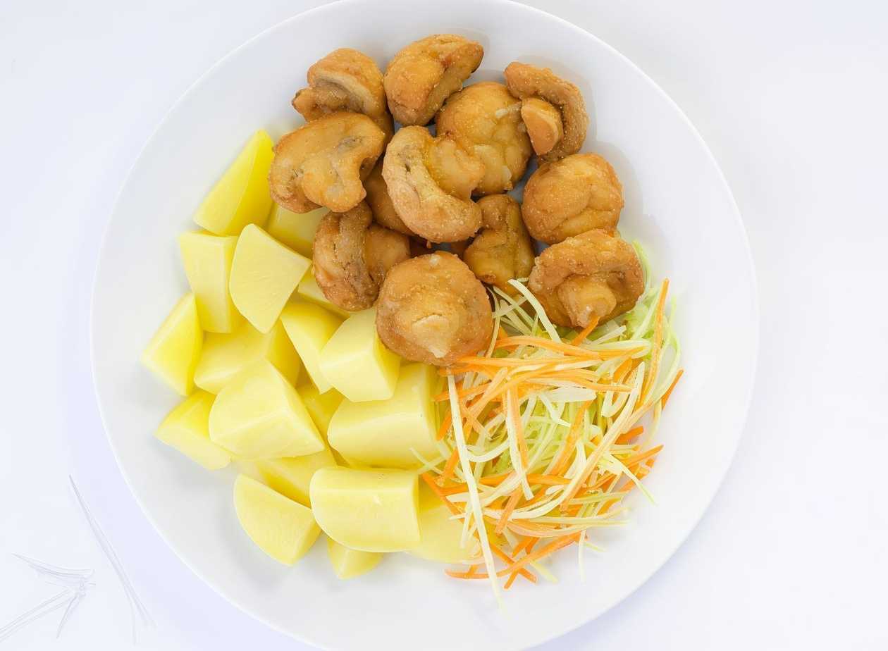 Fried Mushrooms + Choice of Side Dish