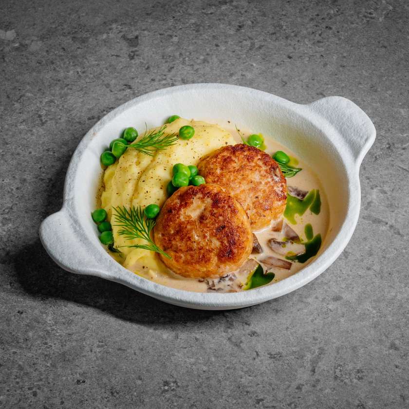 Chicken cutlet in mushroom sauce