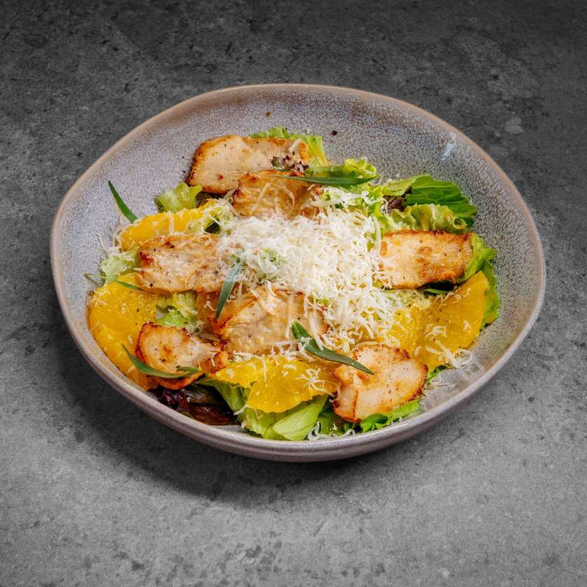Chicken salad with orange and parmesan