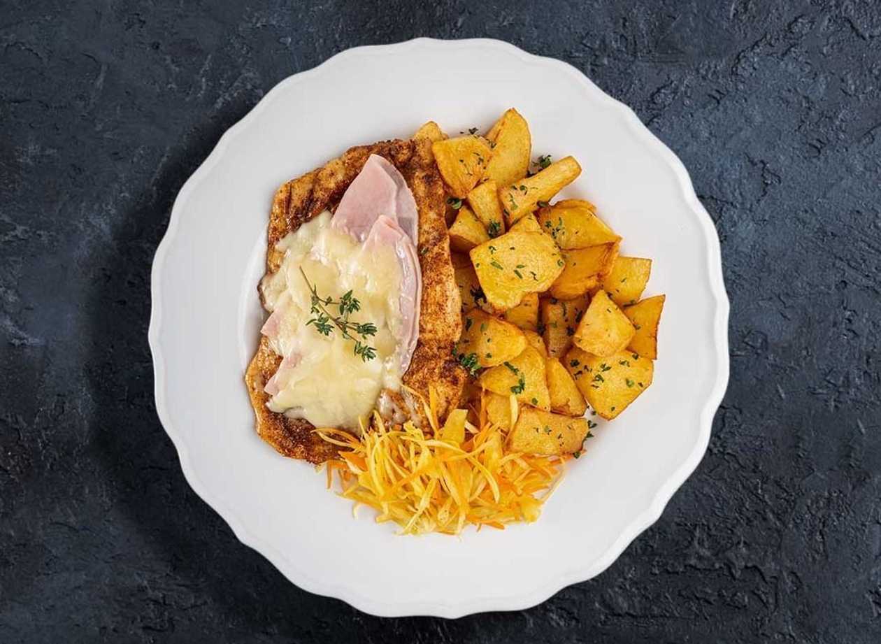 Chicken Steak with Ham and Cheese + Choice of Side Dish