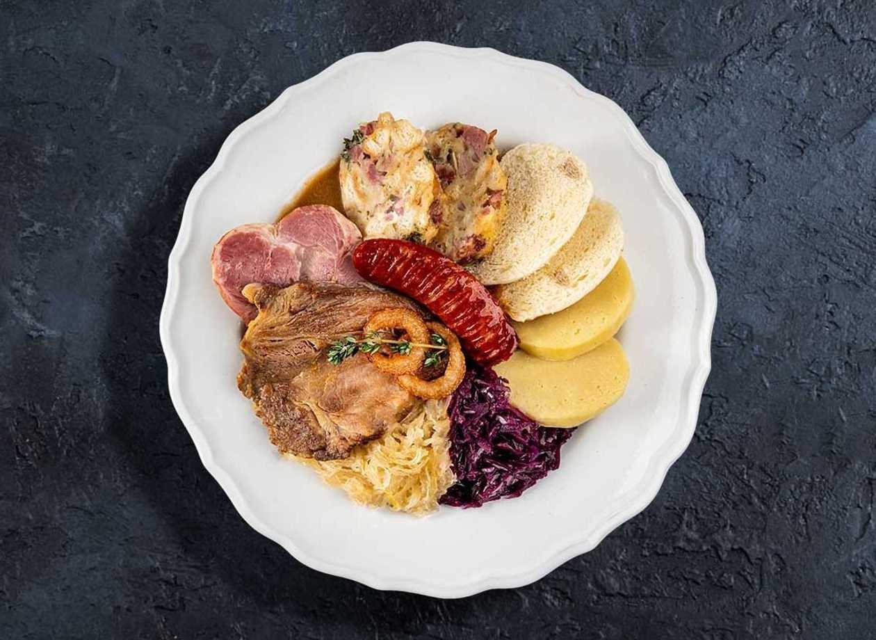 Old Bohemian Feast with Cabbage and Mixed Dumplings