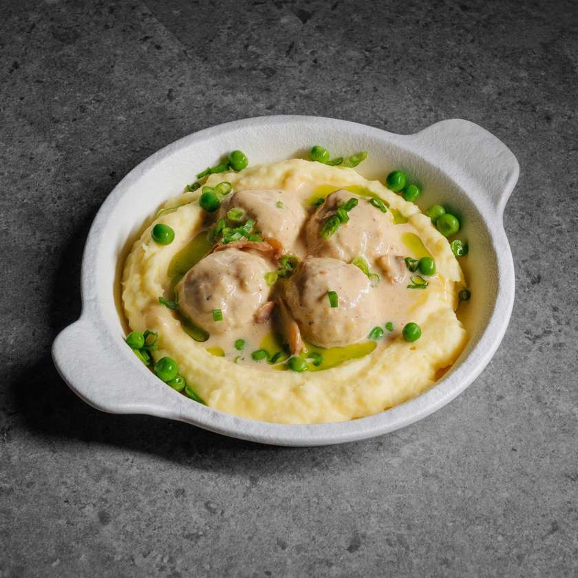 Meatballs chicken mushroom sauce