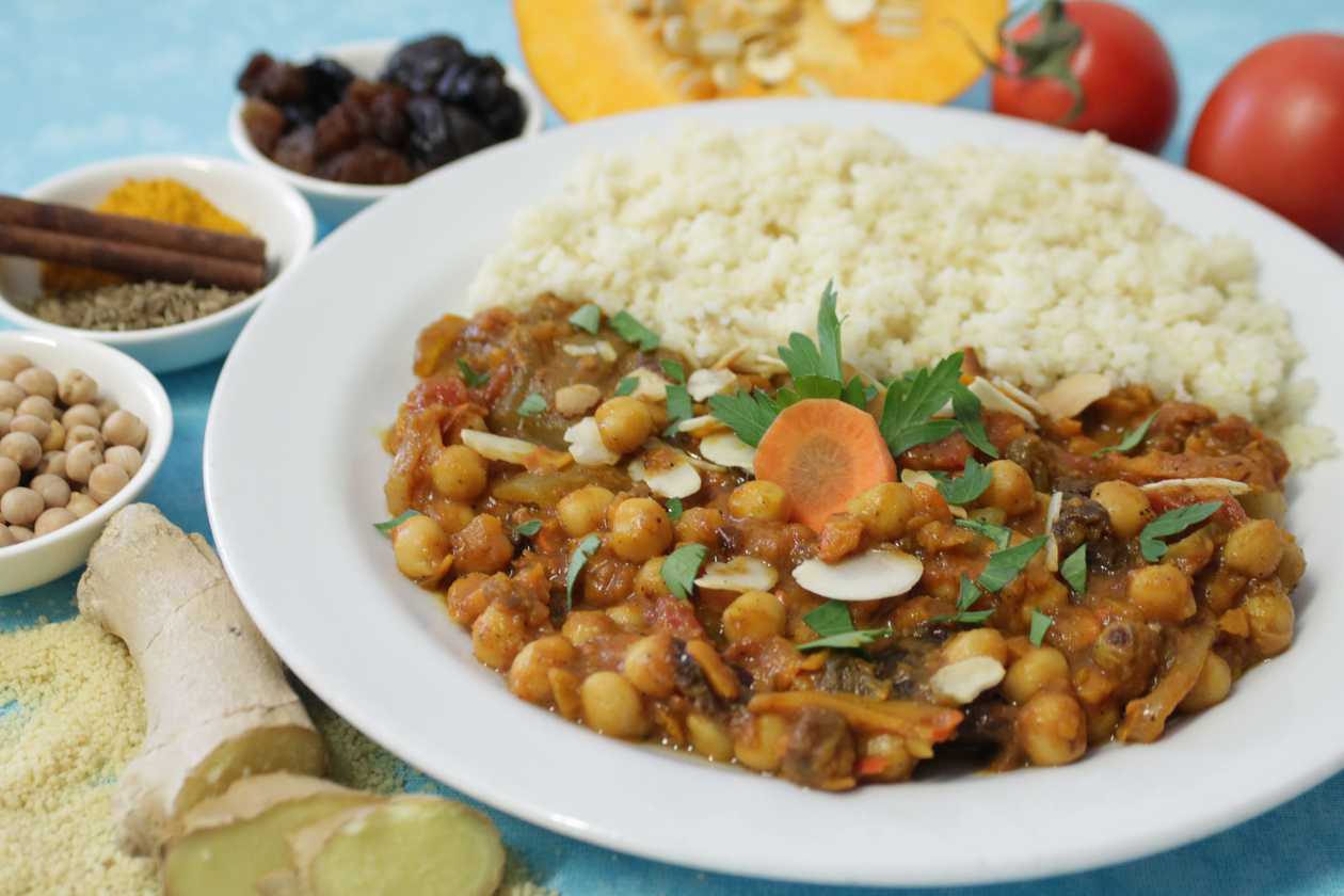 Chickpea Tajine with Pumpkin and Couscous