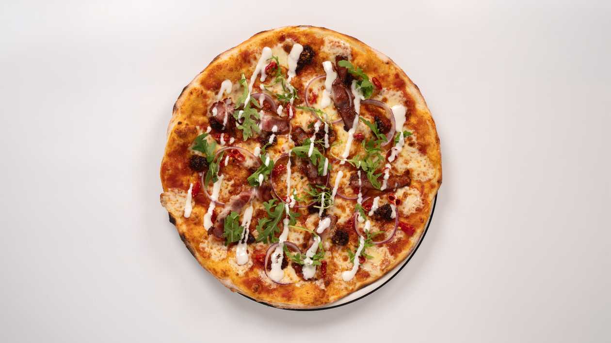 Bacon Blaze with Radish Pizza