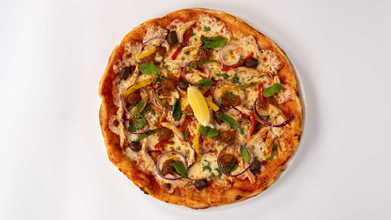 Moroccan Chicken & Apricot Pizza
