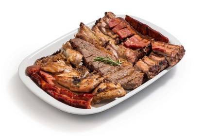 Churrasco Misto com Batata e Arroz