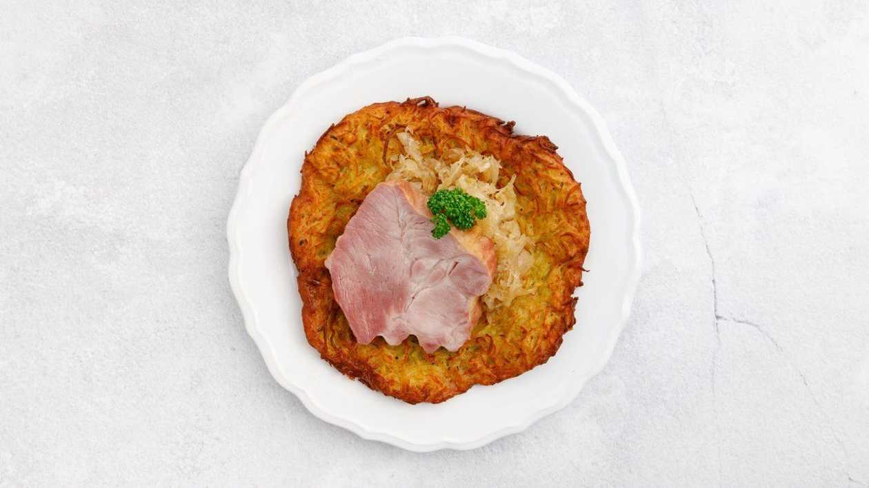 Potato Pancake with Smoked Meat & Cabbage