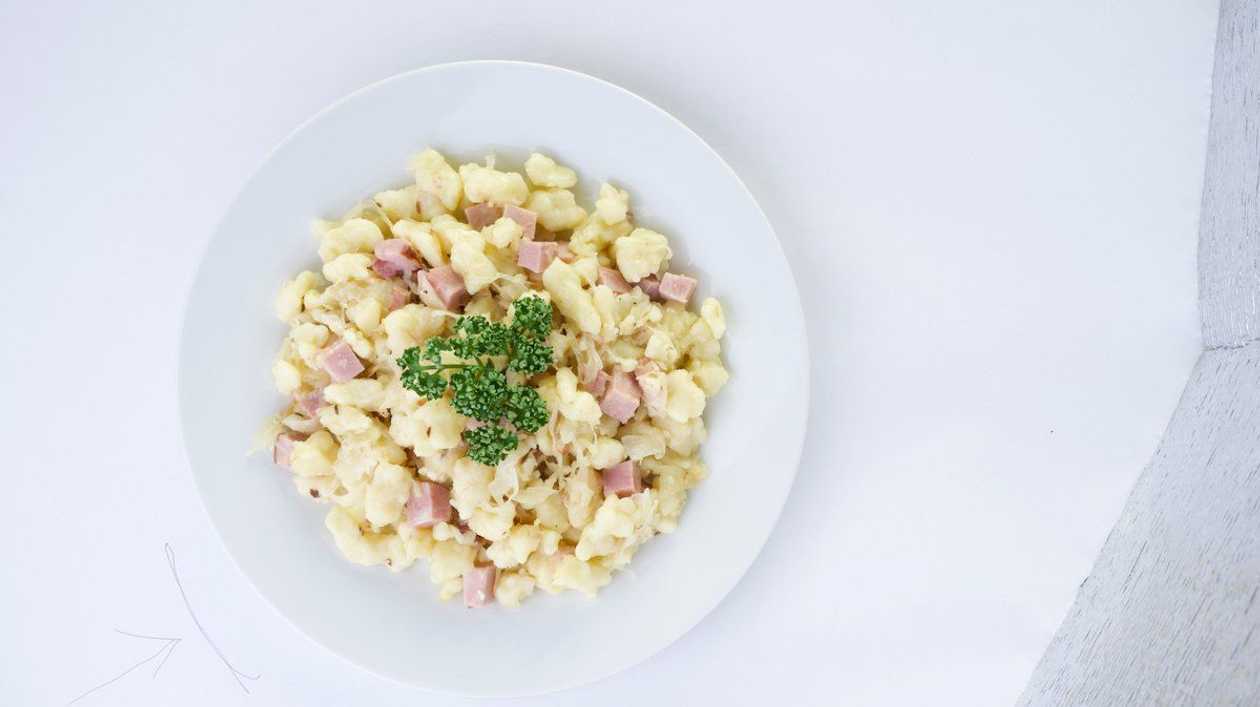 Halušky with Smoked Meat & Cabbage